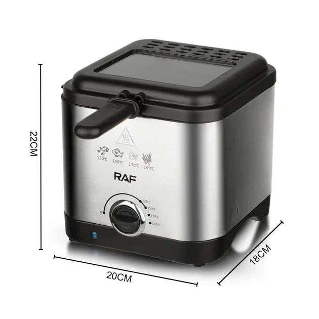 Електрична фритюрниця для смаження без олії RAF Deep Fryer R.5300 1000Вт 2.5 л - Фото 4 Електрична фритюрниця для смаження без олії RAF Deep Fryer R.5300 1000Вт 2.5 л - зображення 4