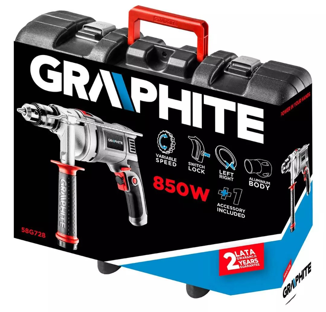 Перфоратор Graphite 13 мм 850 Вт 58G728 (5902062024299) - изображение 2