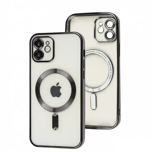 Чехол хромовый Fibra Chrome with MagSafe с закрытой камерой для Apple ...