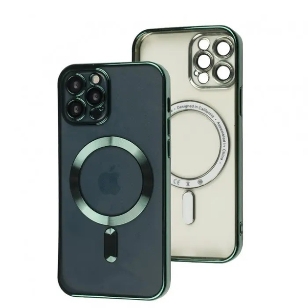 Чехол хромовый Fibra Chrome with MagSafe с закрытой камерой для Apple ...