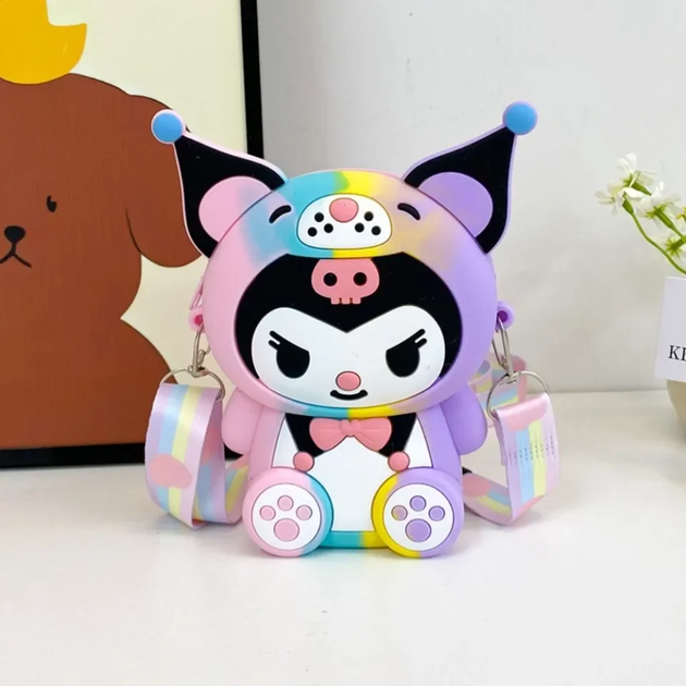 Сумка Alitek дитяча силіконова через плече Kuromi Куромі - Фото 1 Сумка Alitek дитяча силіконова через плече Kuromi Куромі - зображення 1