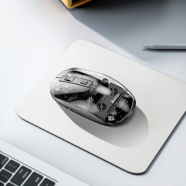 Миша комп'ютерна бездротова HOCO Mysterious dual-mode silent wireless mouse GM29 800/1200/1600dpi Чорний - зображення 3