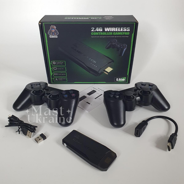 Игровая приставка Game Stick Lite 64 Gb для ТВ,4k Ultra HD, 2 геймпада ...
