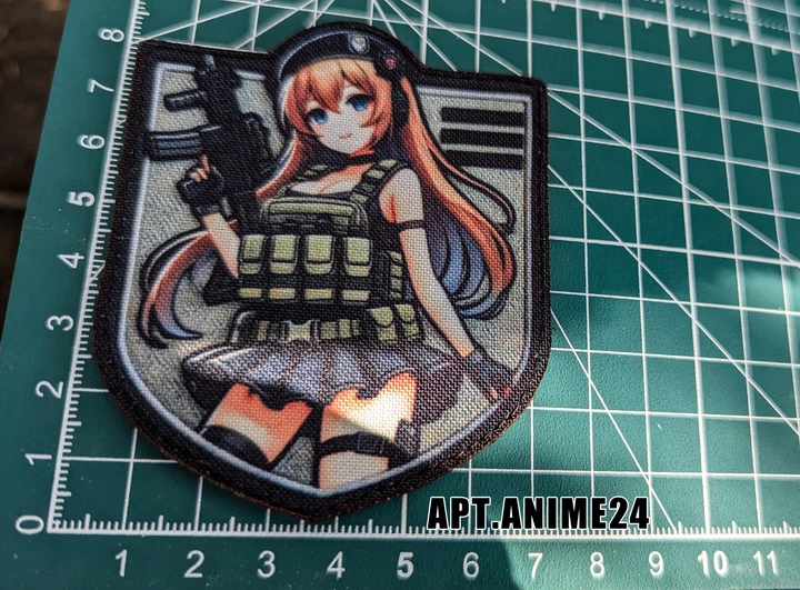 Военный шеврон Shevron.patch аниме девушка с автоматом на липучке