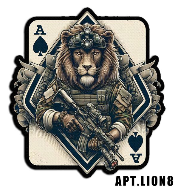 Военный шеврон Shevron.patch лев с ПНВ и автоматом в стиле игральной карты (LION8) - изображение 2