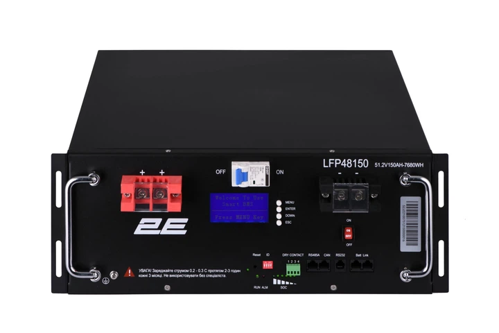 Батарея LiFePO4 2E 2E-LFP48150-LCD 51,2В, 150 Аг, LiFePO4. BMS, 16S, RS232/RS485/CAN, Rackmount 19' 4U. - изображение 2