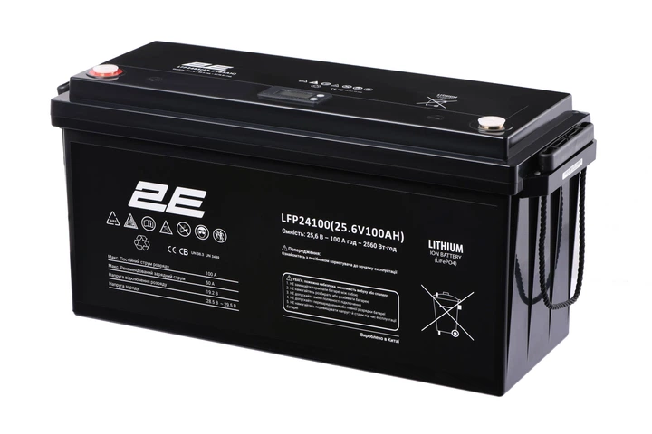 Батарея LiFePO4 2E 2E-LFP24100-LCD 24В, 100 Аг, LiFePO4. BMS, 8S, LCD екран - изображение 2