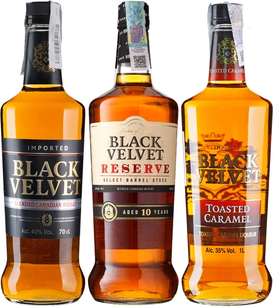 Виски Black Velvet 0.7 л 40% + Black Velvet Reserve 10уо 1 л 40% +