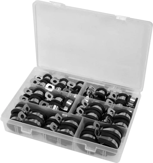Opaski metalowo-gumowe YATO 6 8 10 13 16 19 mm 52 szt. (YT-067834) - obraz 2
