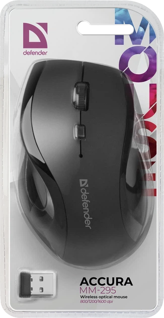 Миша Defender Accura MM-295 Wireless Black (52295) - зображення 6