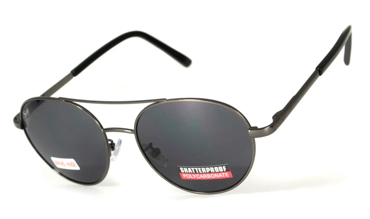 Окуляри Global Vision Aviator-1 (gray), чорні - зображення 1