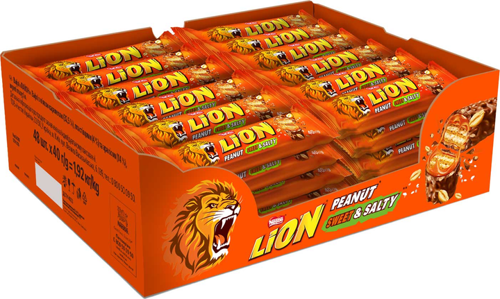 Упаковка батончиків Lion з арахісом 48 шт х 40 г від Rozetka на платформі USKIDKA Акція на Упаковка батончиків Lion з арахісом 48 шт х 40 г від Rozetka