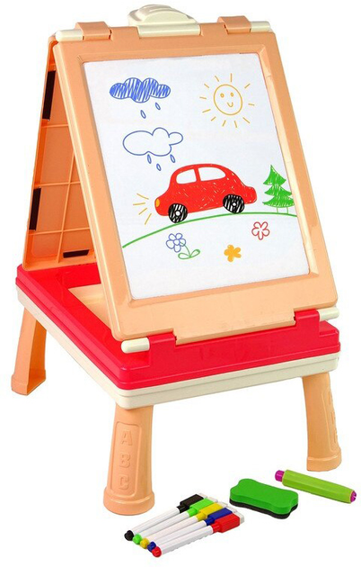 Tablica dwustronna LEAN Toys 3 w 1 Stolik do zabawy (5905991009870) - obraz 3