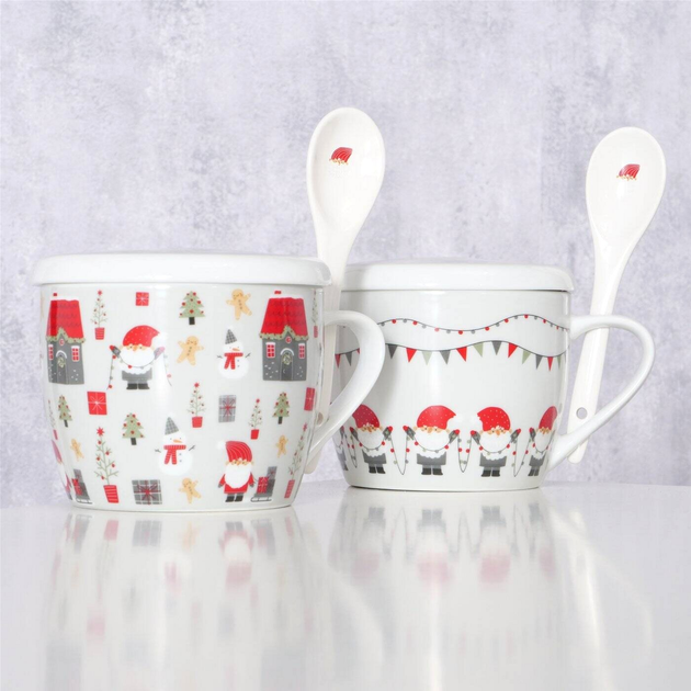 Kubek Boltze Home Monti Wzór 1 jumbo z pokrywką i łyżeczką 600 ml (5902973443646) - obraz 4