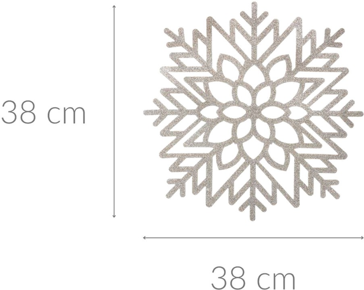 Podkładka na stół Fééric Lights and Christmas Snowflake z brokatem Srebrna Ø 38 cm (3560233777195) - obraz 2