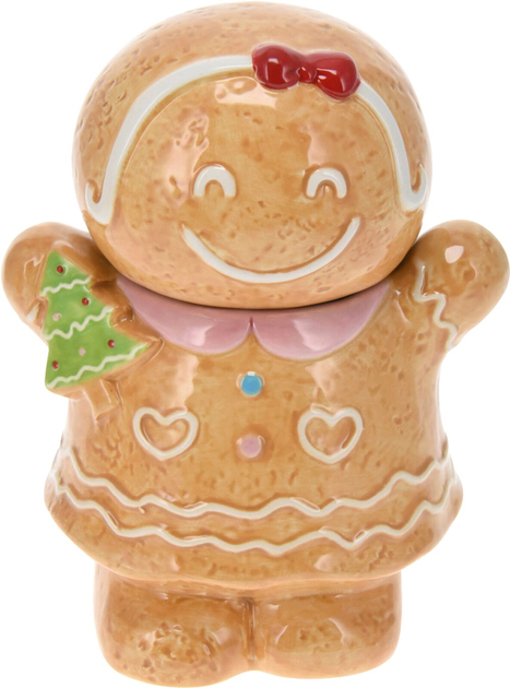 Контейнер Home Styling Collection Cookie Візерунок Дівчинка святковий у формі пряника 15 x 19 см (5902973437164) - зображення 1