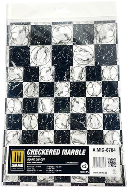 Arkusz dekoracyjny Ammo Checkered Round Die-Cut Marmur (8432074087847) - obraz 1