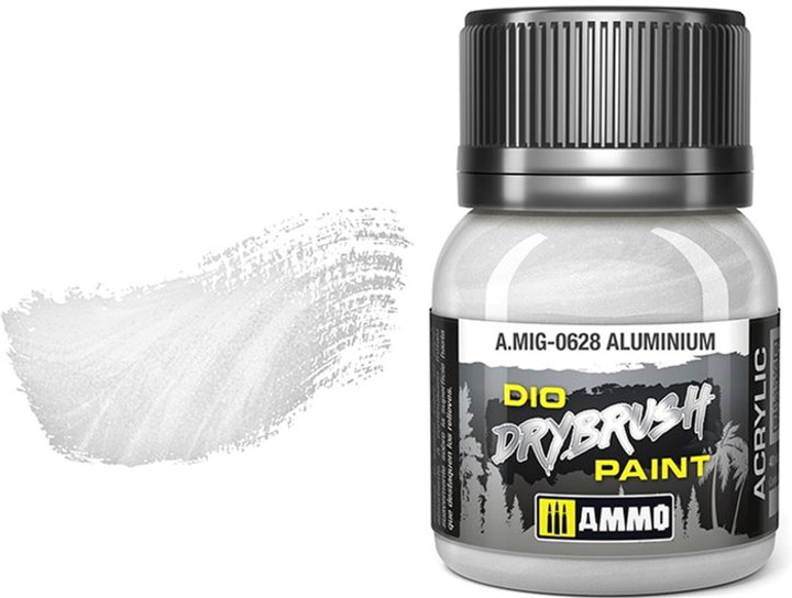 Farba Ammo DIO Drybrush 40 ml Aluminium (8432074006282) - obraz 1