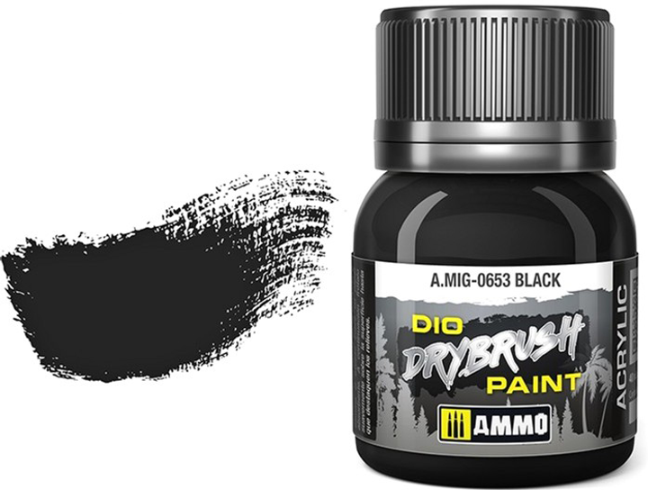 Farba Ammo DIO Drybrush 40 ml Czarno-brązowa (8432074006534) - obraz 1