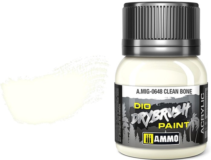 Farba Ammo DIO Drybrush 40 ml Czysta Kość (8432074006480) - obraz 1