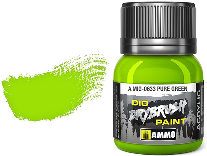 Фарба Ammo DIO Drybrush 40 мл Чисто-зелена (8432074006336) - зображення 1