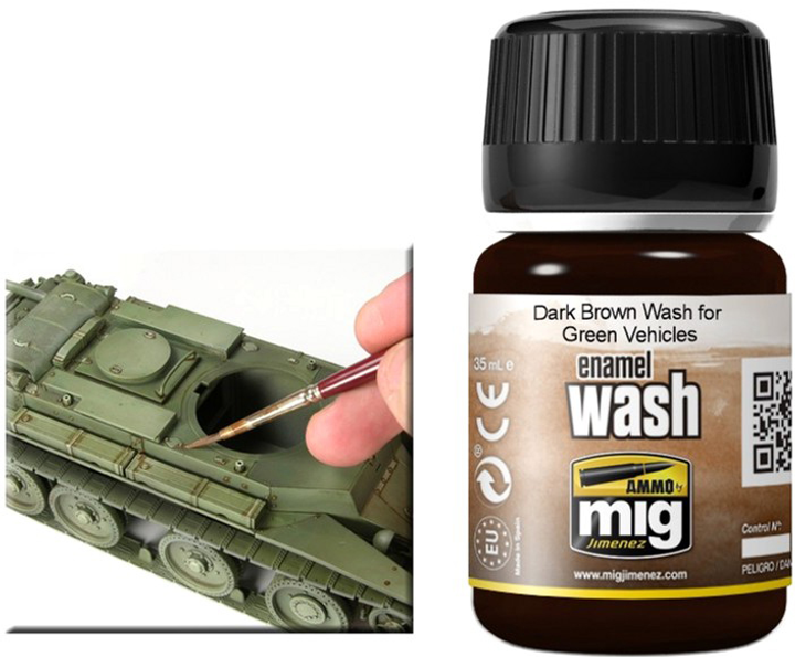 Фарба Ammo Enamel Wash Dark Brown Wash для Green Vehicles 35 мл (8432074010050) - зображення 1