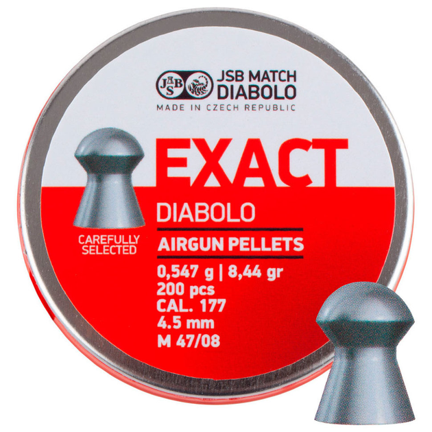 Пули пневматические JSB Diabolo Exact 4,5 мм 0,547 г 200шт/уп (546235-200) - изображение 1