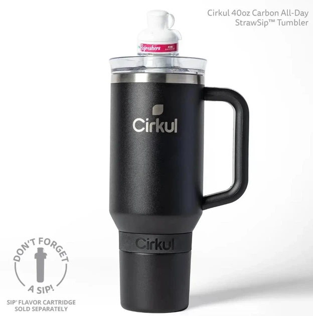 Термокружка с ручкой Cirkul All-Day StrawSip из нержавеющей стали Черная 1183 мл - изображение 7