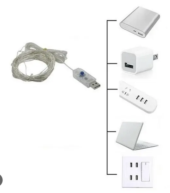 Светодиодная новогодняя LED гирлянда Капли росы от USB 8 режимов мерцания Теплый белый 10м - Фото 10 Светодиодная новогодняя LED гирлянда Капли росы от USB 8 режимов мерцания Теплый белый 10м - изображение 10