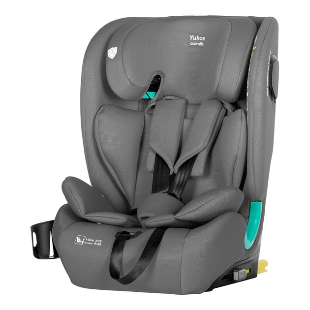 Детское автокресло с подстаканником CARRELLO Yukon CRL-15808 Seashell Grey i-Size 76-150см ISOFIX светло-серое - изображение 1