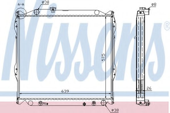 Радиатор TY LAND CRUISER 90(96-)3.0 TD(+)[OE 16400-67121] Nissens (64637A) - изображение 1