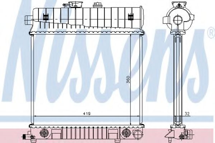 Радіатор MB C W 202(93-)C 180(+)[OE 202 500 26 03] Nissens (62708A) - зображення 1