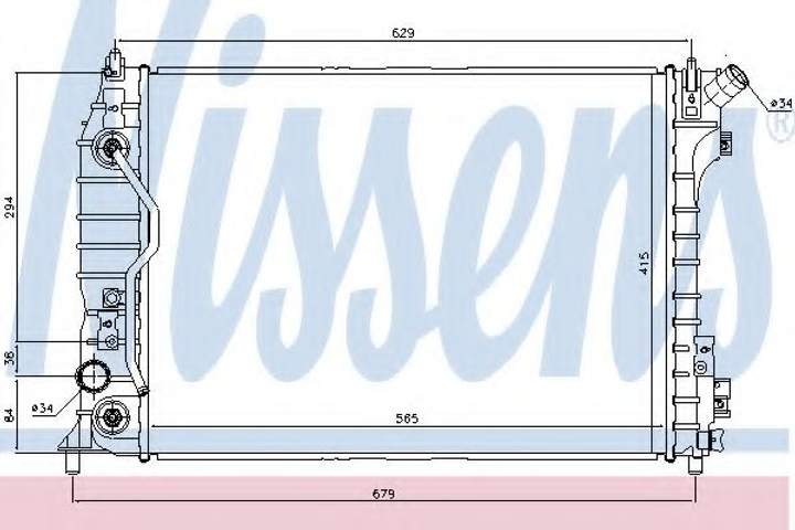 Радиатор CT/GMC LACETTI(04-)2.0 D(+)[OE 96983824] Nissens (61695) - изображение 1