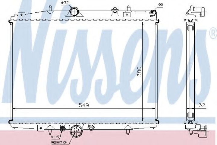 Радиатор CN C5(00-)2.0 HDi(+)[OE 1330.64] Nissens (61292A) - изображение 1