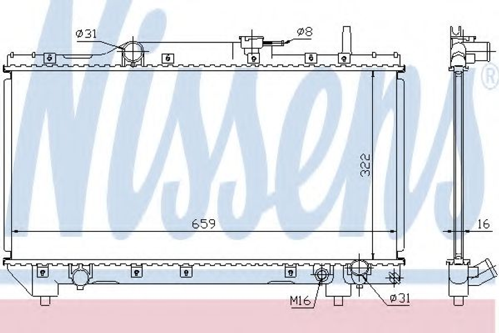 Радіатор TY CARINA E(92-)2.0 i 16V[OE 16400-03090] Nissens (64837A) - зображення 1