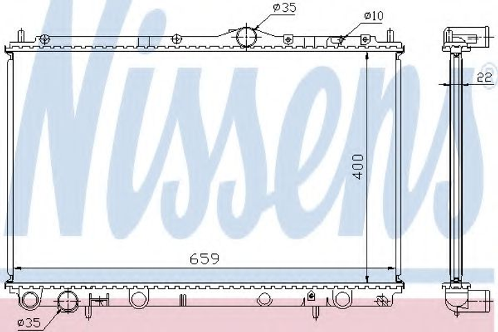 Радиатор VOLVO S40/V40(95-)1.6 и 16V(+)[OE 860 1843] Nissens (65559A) - изображение 1