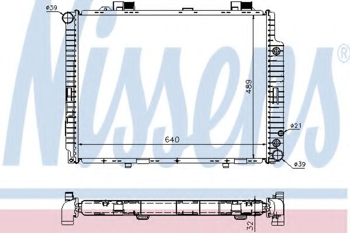 Радиатор MB EW 210(95-)E 200 CDI(+)[OE 210 500 60 03] Nissens (62608A) - изображение 1