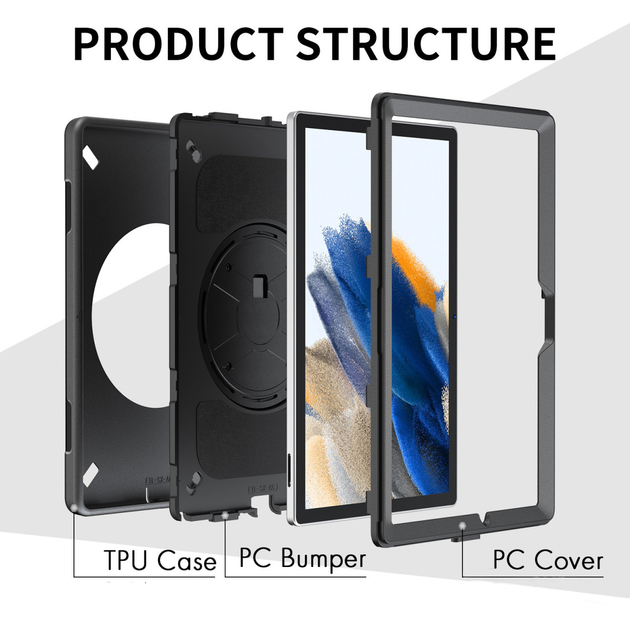 Чохол 4smarts Rugged Case Grip для Samsung Galaxy Tab A8 10.5" Black (4252011901296) - зображення 7