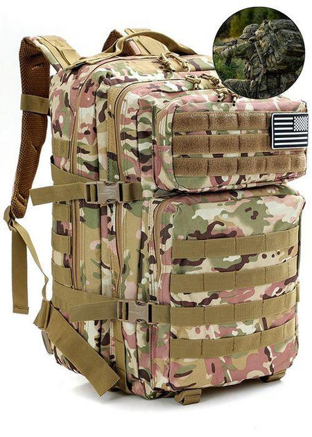 Рюкзак тактический Storm Cooper. 40л; 50х30х28см. Камуфляж Multicam. Система MOLLE. Рюкзак-ранец туристический. - изображение 2