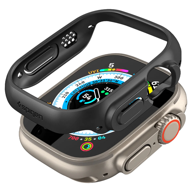 Чохол-накладка Spigen для Apple Watch Ultra (49mm) Thin Fit, Black - зображення 7