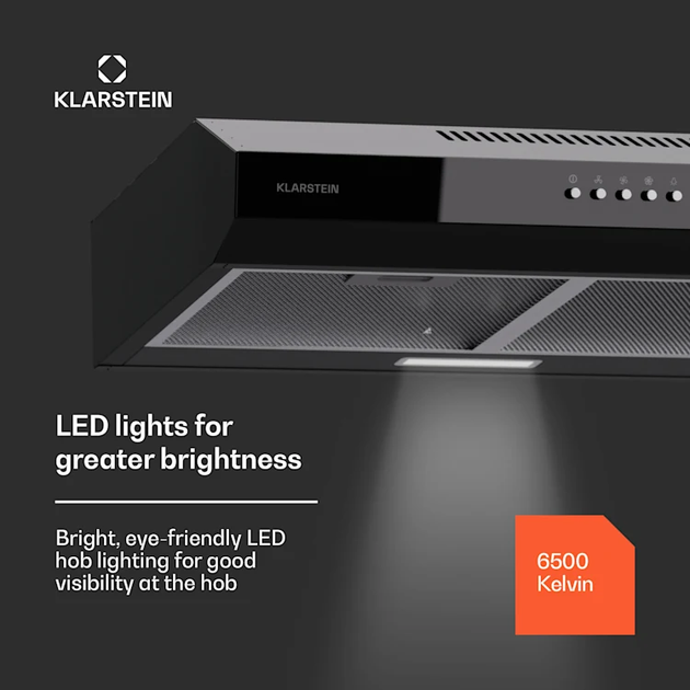 Кухонная вытяжка Klarstein Contempo 60 Черный - Фото 5 Кухонная вытяжка Klarstein Contempo 60 Черный - изображение 5
