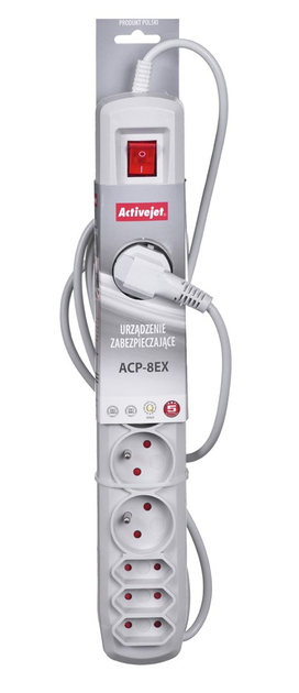 Listwa przeciwprzepięciowa Activejet ACP-8EX APN-8g 1.5 m (5901452155445) - obraz 3