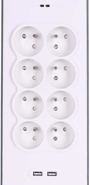 Listwa zasilająca Belkin Power Surge 8-port + 2 x USB-A 18W 900J 2 m Grey/White (BSV804CA2M) - obraz 3