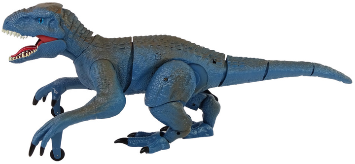 Dinozaur zdalnie sterowany LEAN Toys Welociraptor z dźwiękiem Niebieski (5905214970277) - obraz 3