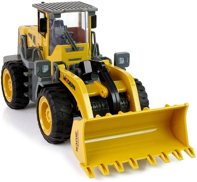 Koparka zdalnie sterowana LEAN Toys na gumowych kołach 1:16 Pomarańczowo-czarna (5905214973957) - obraz 5
