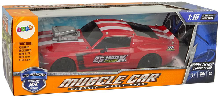 Samochód sportowy zdalnie sterowany Leantoys Muscle Car 1:16 Czerwony (5904665991244) - obraz 1