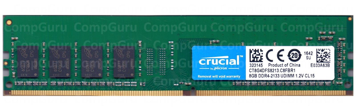 Оперативна пам'ять для ПК Crucial DDR4 8GB 2133MHz UDIMM PC4-2133 (CT8G4DFS8213.C8FBR1) - зображення 1