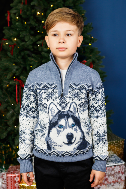 Свитер для мальчика подростка 7-13 лет FIVE теплый с хомутом на молнии ...