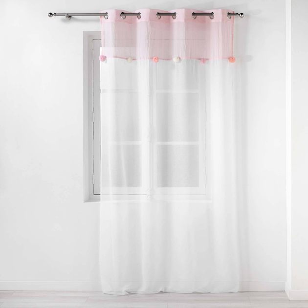 Zasłona do pokoju dziecięcego Douceur D'interieur Elfika z pomponami na przelotkach 140 x 240 cm (3574386268189) - obraz 5
