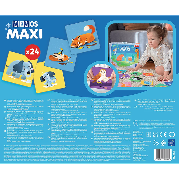 Настольная игра "Мемос MAXI Родители и детёныши животных" Trefl (5900511022681) - изображение 3